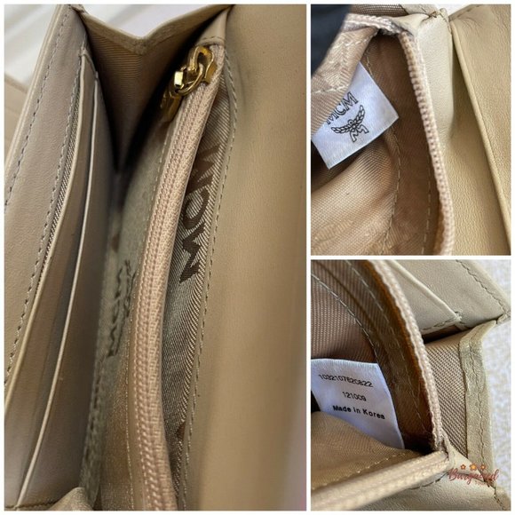 Authentic MCM Beige Visetos Trifold Wallet - Picture 12 of 12
